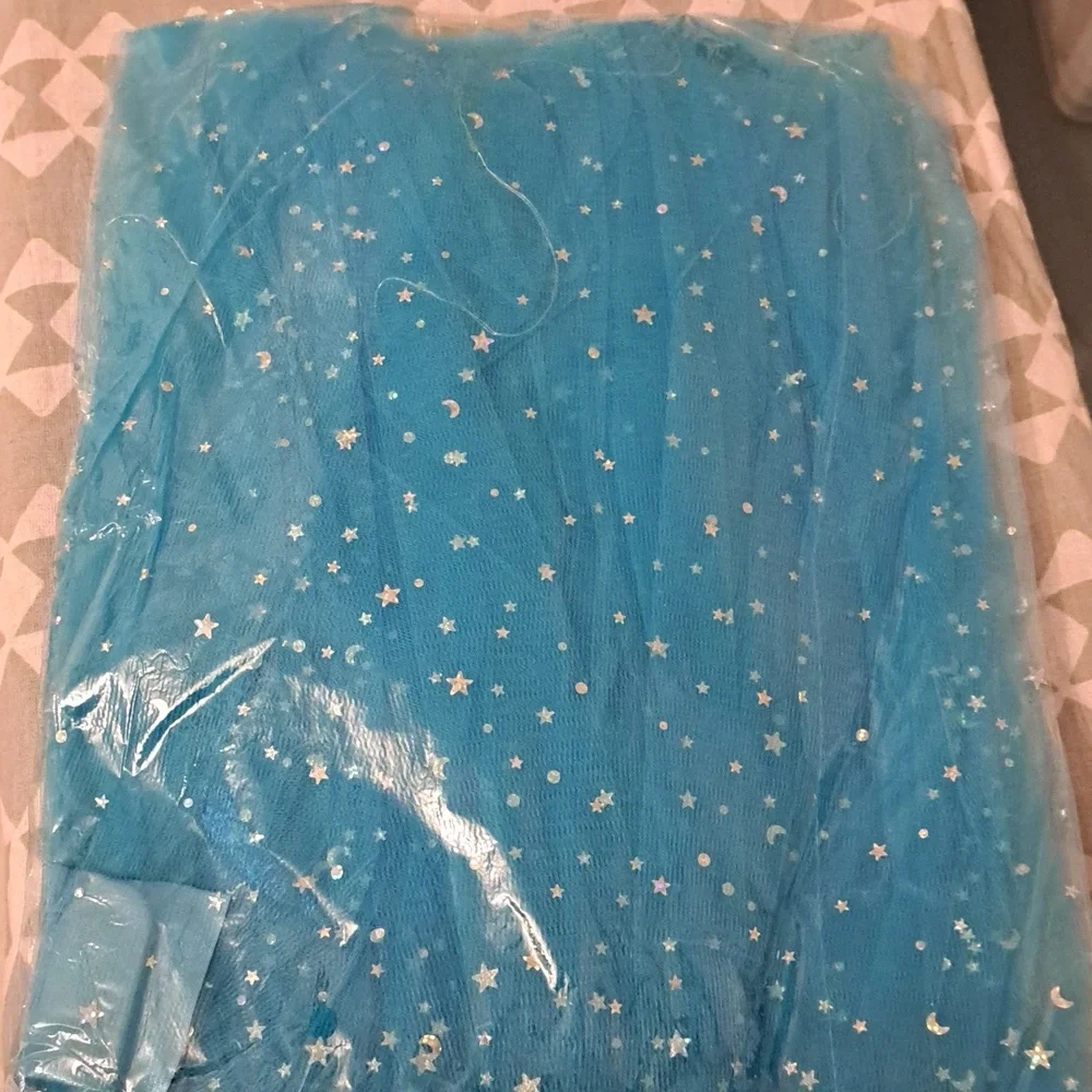 Teal Sparkle Tulle Mini Skirt - Picture 6 of 6